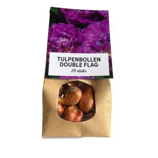 Das niederländische Geschenk: 20 Tulpenzwiebeln Double Flag, Blumenzwiebeln, Lavendel in lila Farbe, frühblühend