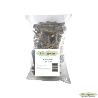 1 kilo Runderpens in verpakking – natuurlijke hondensnack
