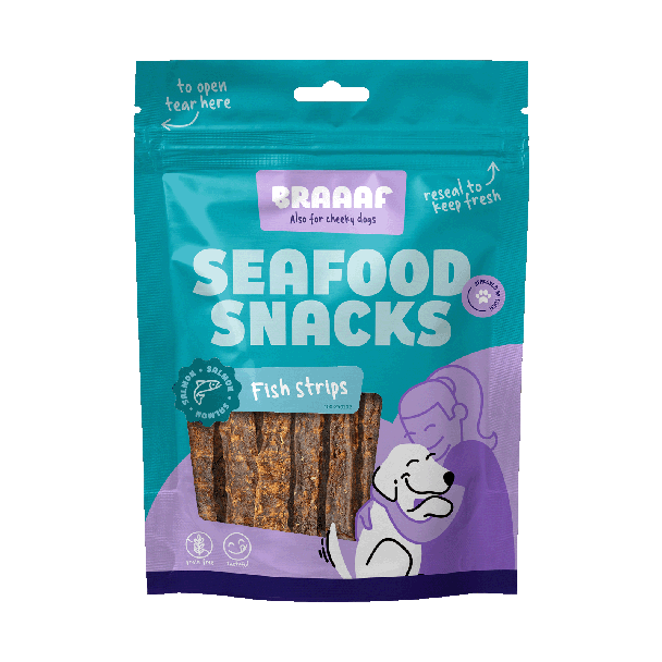 Braaaf Seafood Lachs Fischstreifen - 12 cm