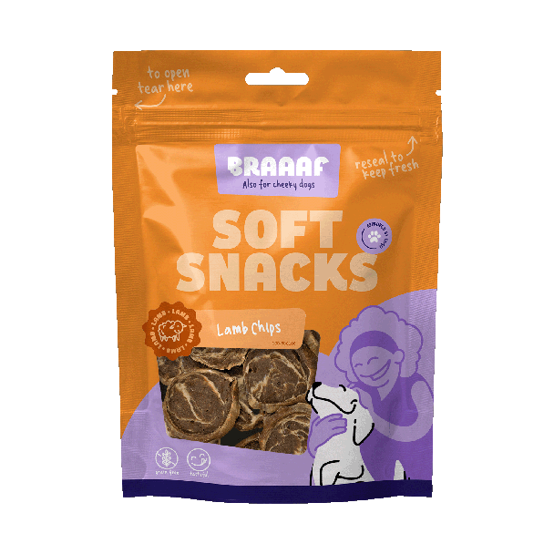 Braaaf Weiche Snack Chips - Lamm & Fisch