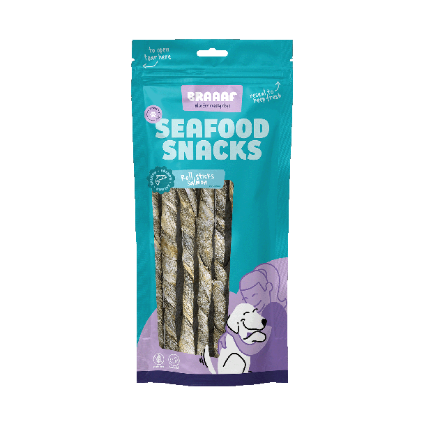 Braaaf Meeresfrüchte Braaaf Lachsrollen-Sticks 20 cm 8 Stück