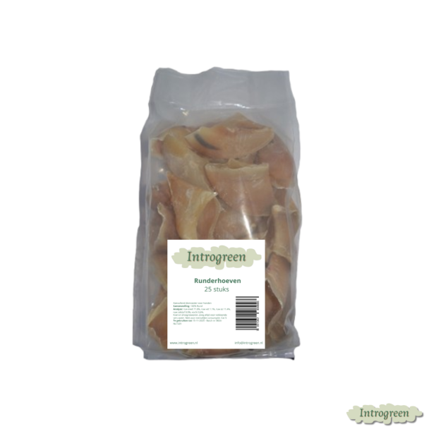 Runderhoeven in verpakking – natuurlijke hondensnack 25 stuks