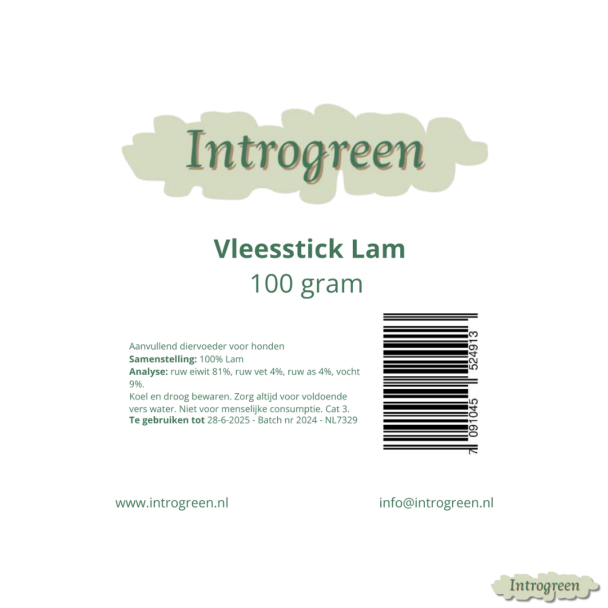 Vleesstick Lam - 100% lam, eiwitrijk en licht verteerbaar