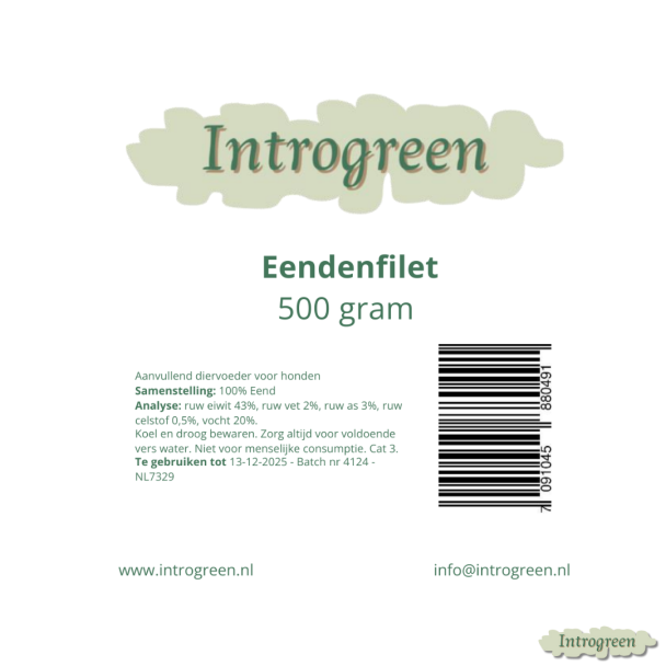 Ingrediënten Eendenfilet voor honden