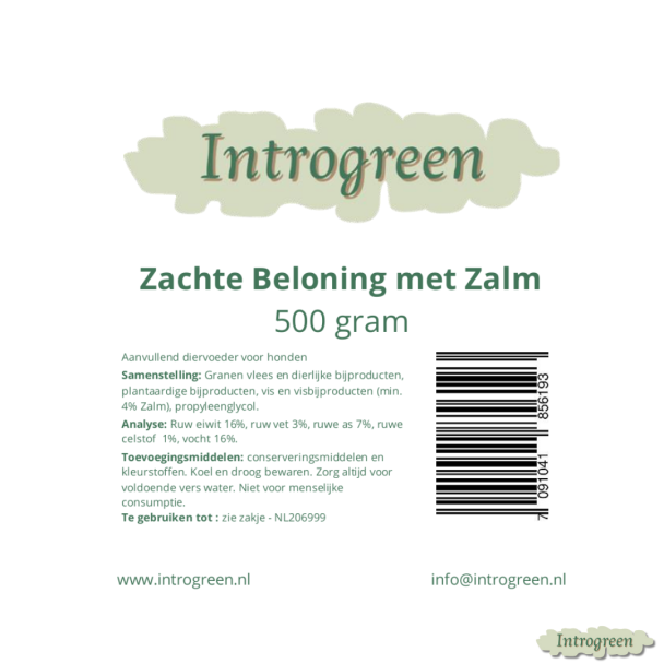 Ingrediënten zachte hondensnack met zalm