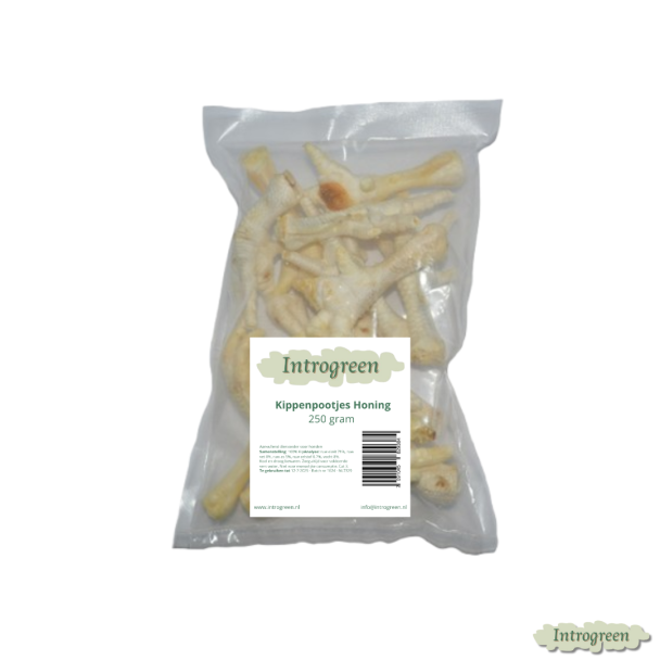 Kippenpootjes met honing in verpakking – hondensnack 250 gram