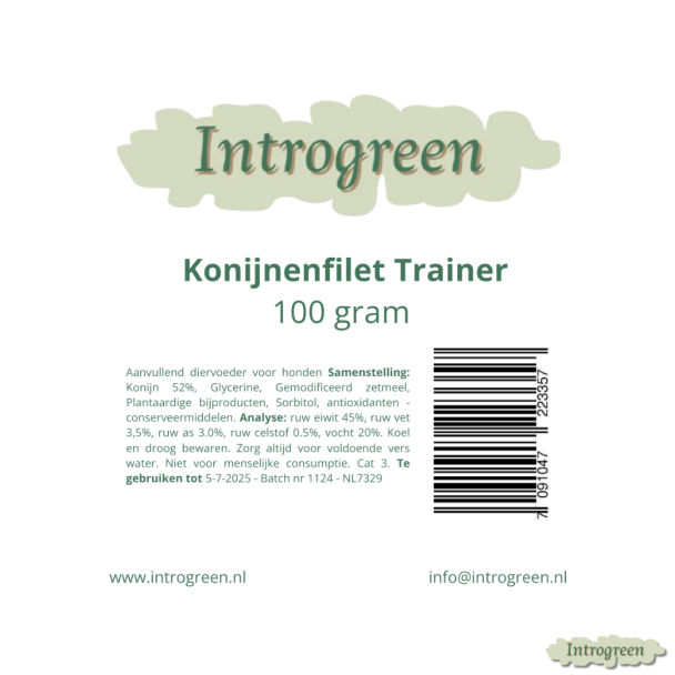 Ingrediënten Konijnenfilet Trainer voor honden