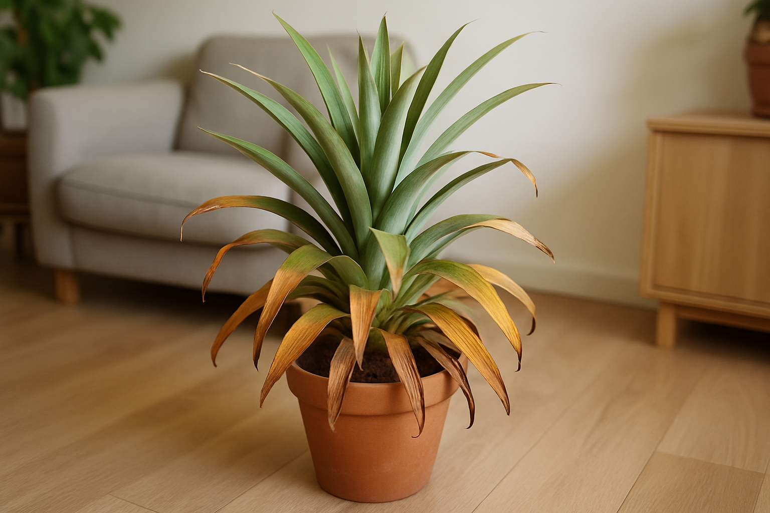 Probleme bei der Ananas Zimmerpflanze