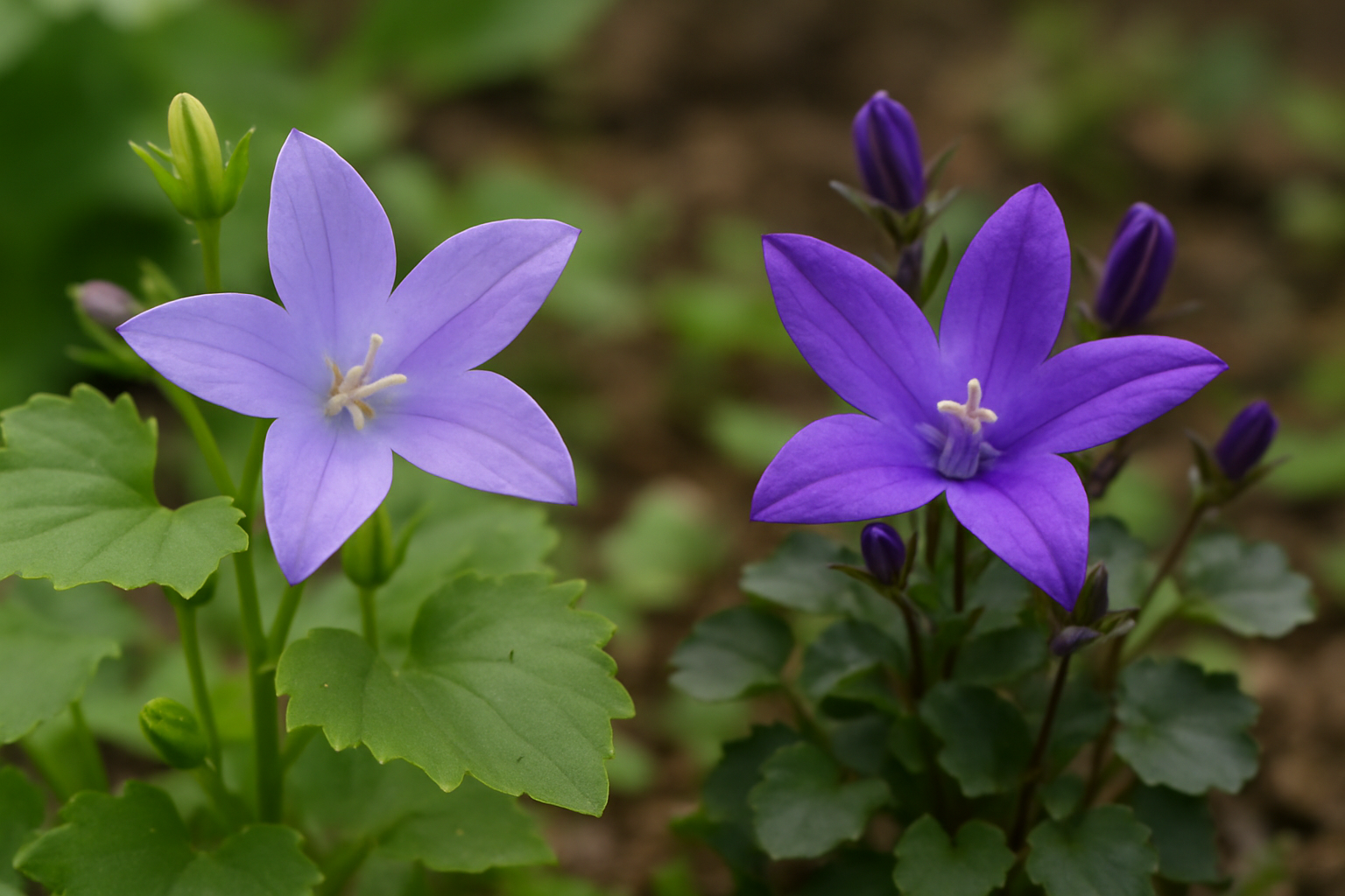 Campanula-Arten als Bodendecker