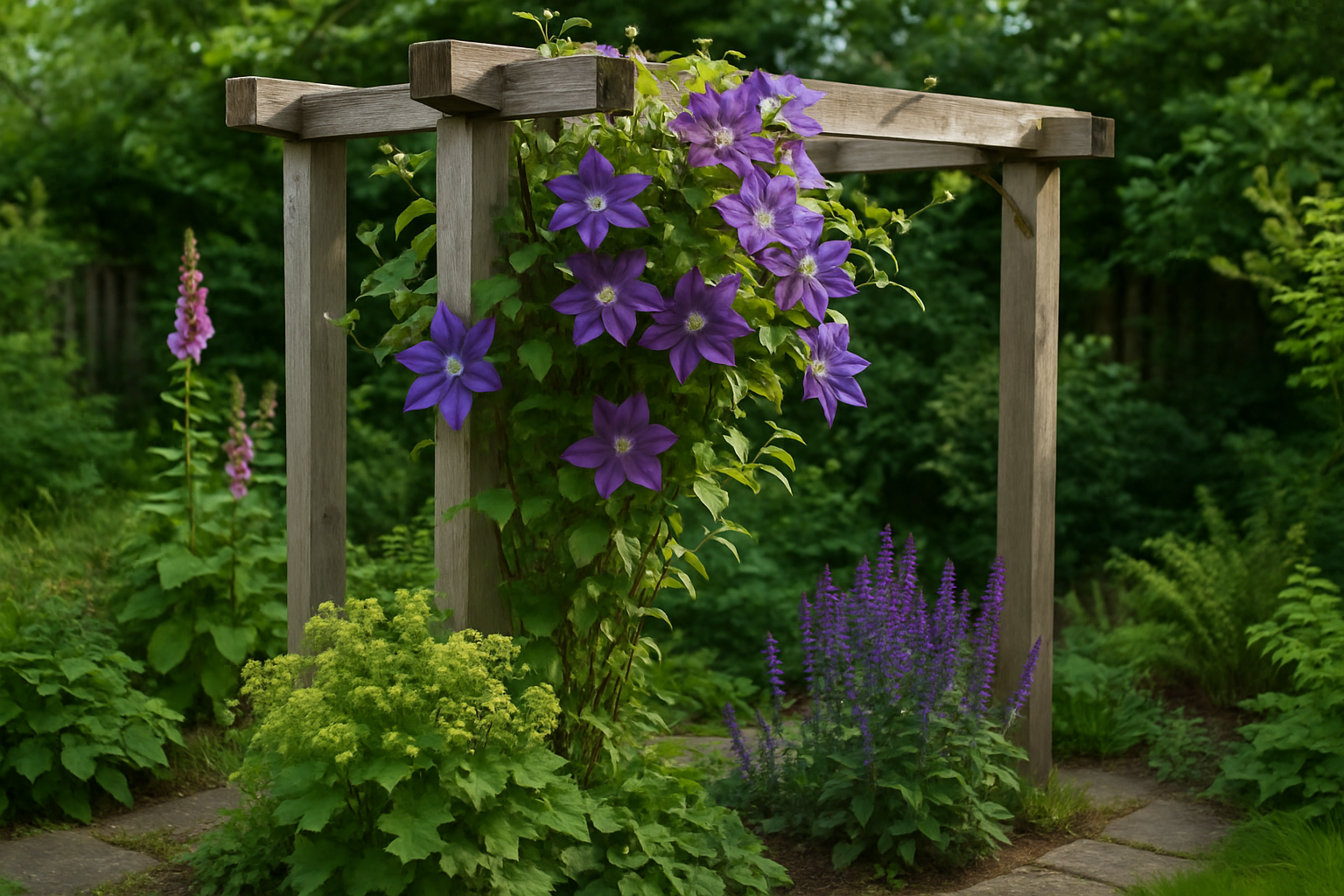 Clematis im Garten: Anwendungen und Kombinationen