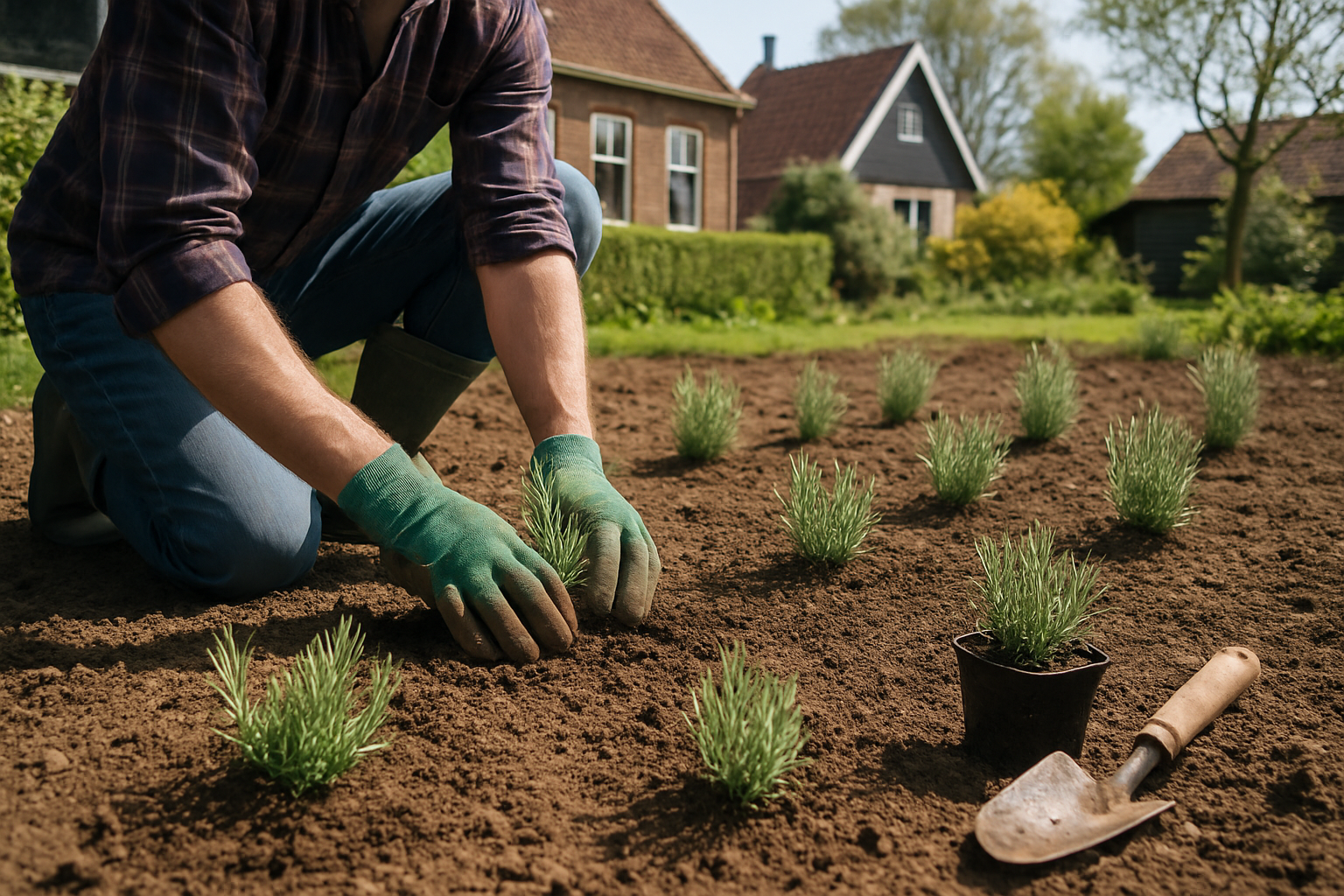 Lavendel pflanzen im Garten