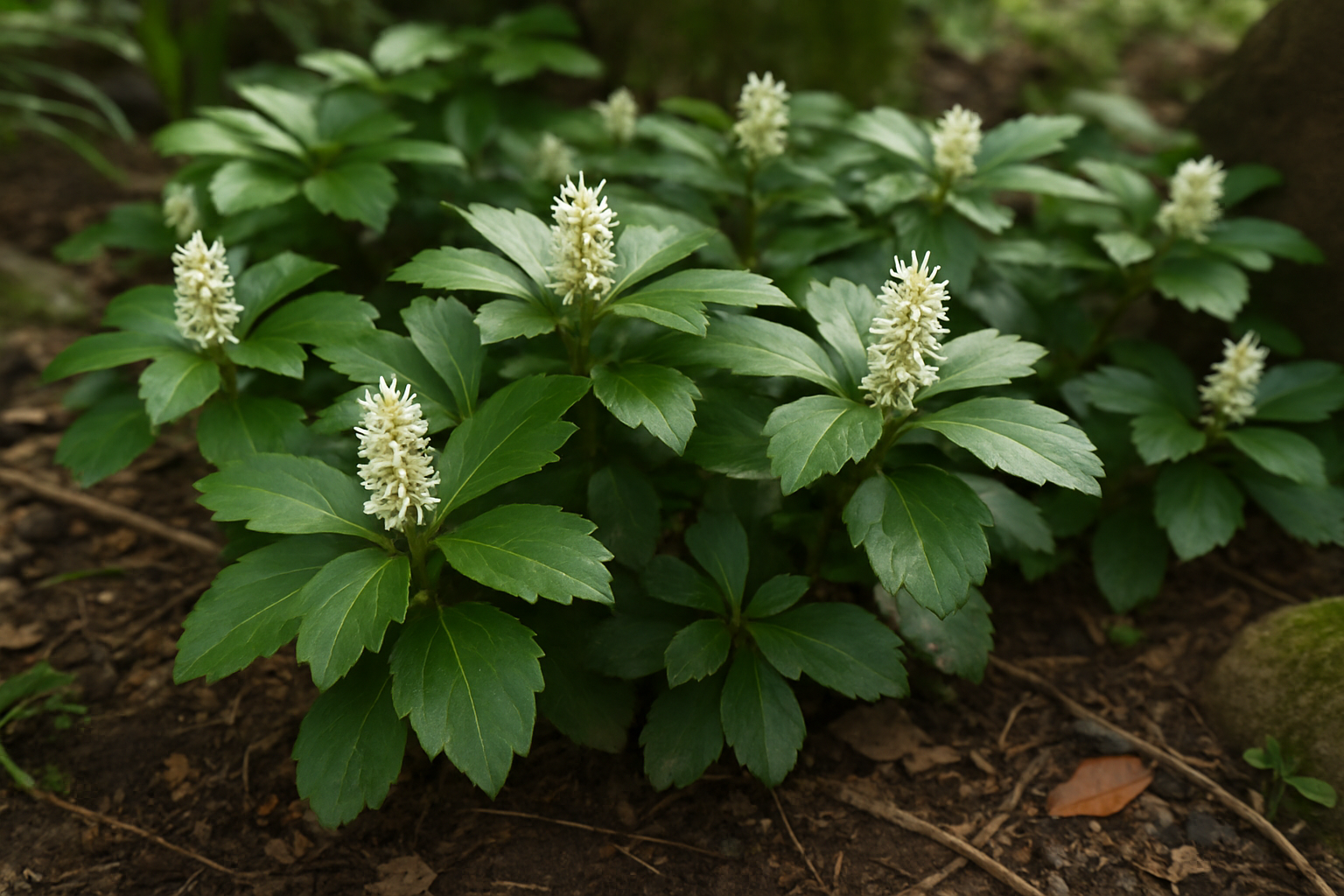 Soorten und Sorten von Pachysandra (Schattengrün)
