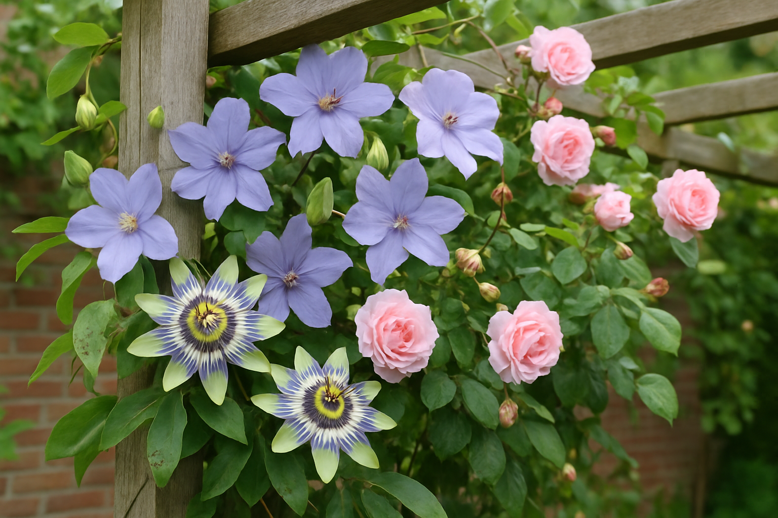 Passionsblume kombinieren mit anderen Gartenpflanzen