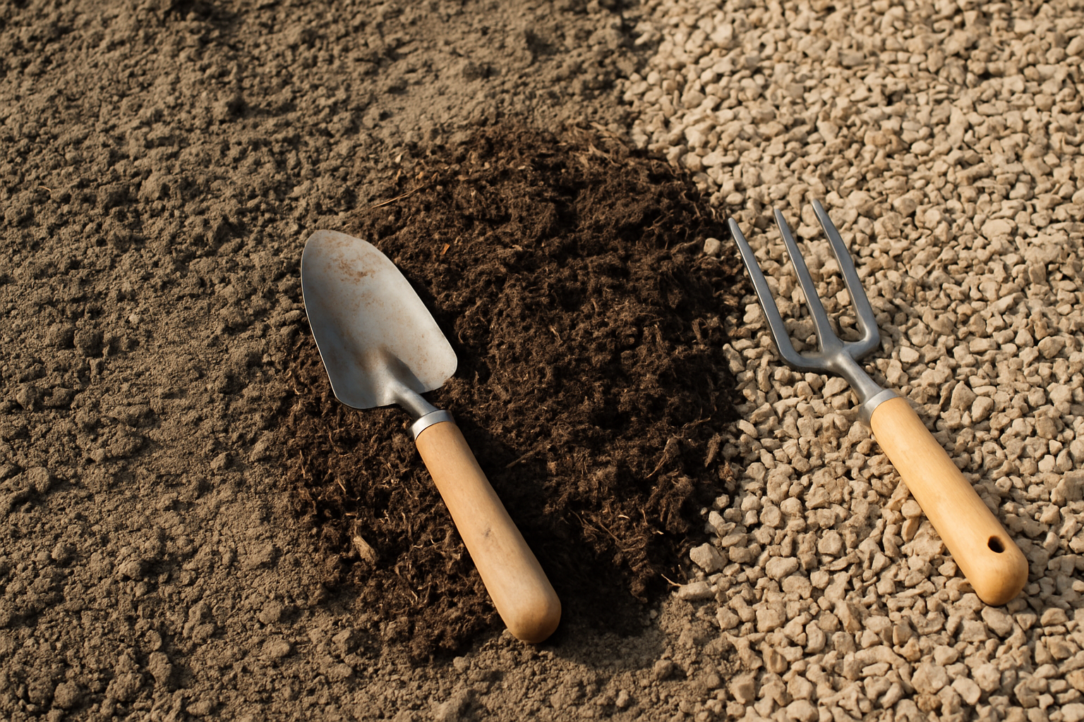 Trockene Gartenerde vorbereiten und verbessern