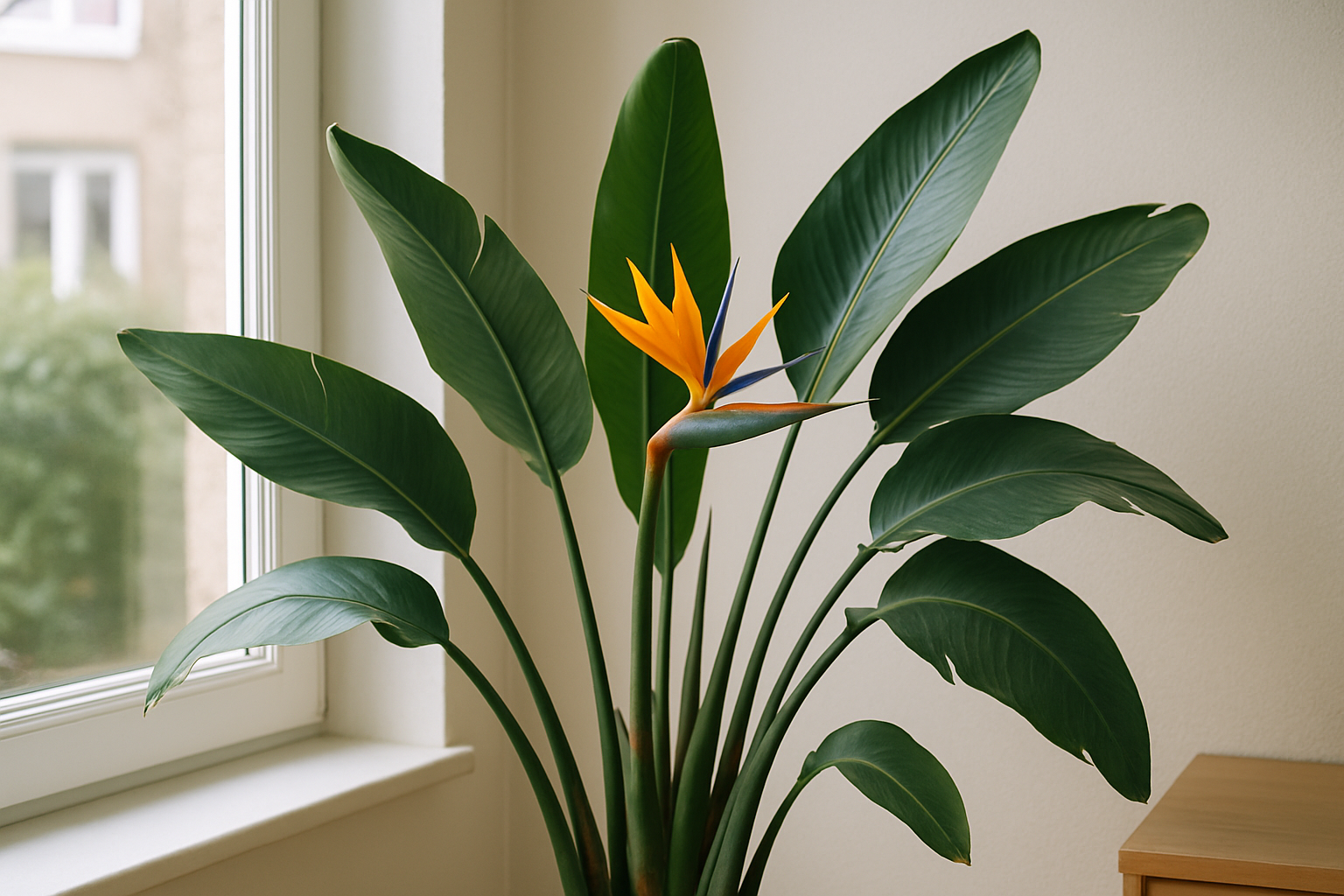 Strelitzia bloei binnenshuis verstehen und unterstützen